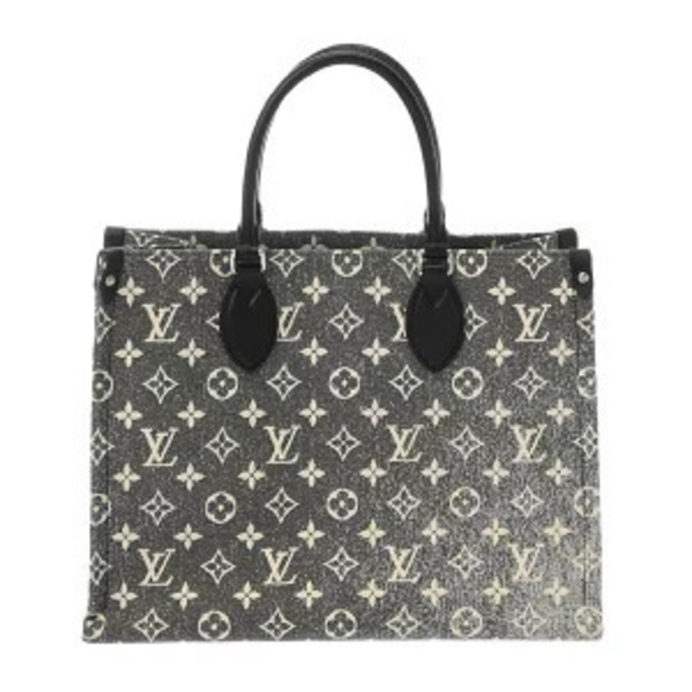 Louis Vuitton Monogram Jacquard Denim OnTheGo Top Handle Bag Gray